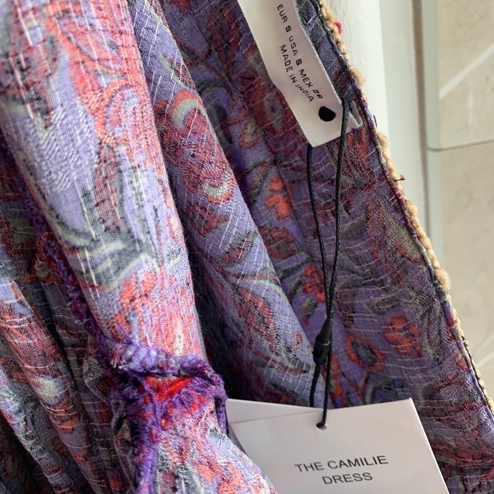 ZARA LILAC LONG PRINT DRESS - Picture 6 of 13